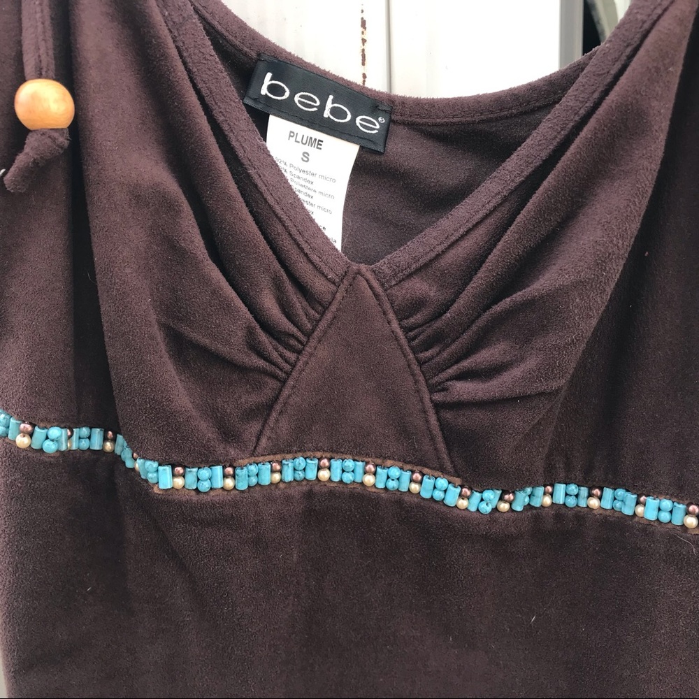 Bebe brown suede-like tank top!